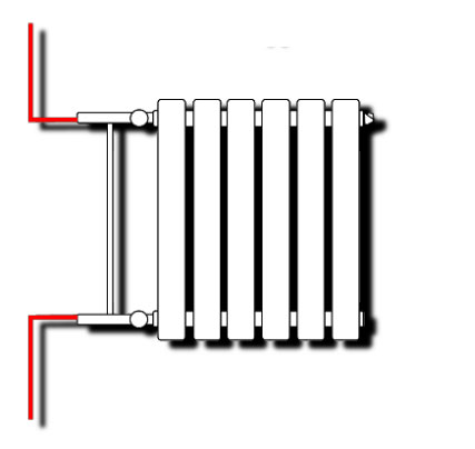 Боковое подключение радиатора